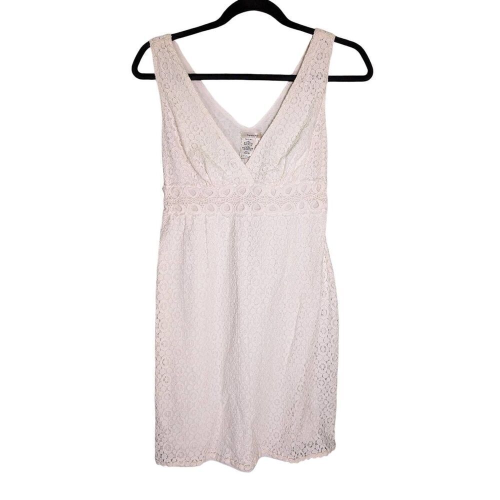 Sophie Casual Dress Jacquard Embossed Eyelet White Women's Size S
